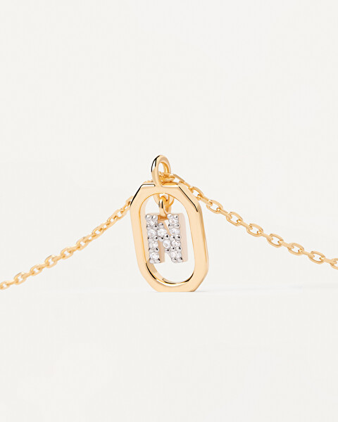 Pôvabný pozlátený náhrdelník písmeno "N" LETTERS CO01-525-U (retiazka, prívesok)