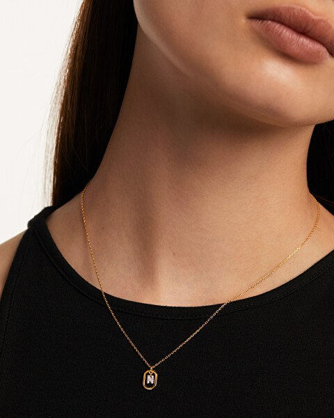 Charmante vergoldete Halskette Buchstabe "N" LETTERS CO01-525-U (Halskette, Anhänger)
