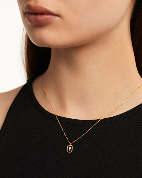 Charmante vergoldete Halskette Buchstabe  "P" LETTERS CO01-527-U (Halskette, Anhänger)