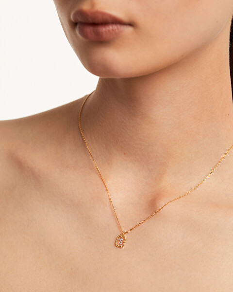 Charmante vergoldete Halskette Buchstabe "S" LETTERS CO01-530-U (Halskette, Anhänger)