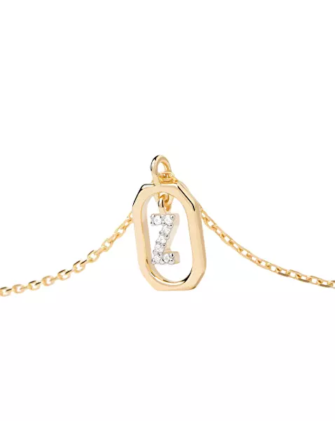 Půvabný pozlacený náhrdelník písmeno "Z" LETTERS CO01-537-U (řetízek, přívěsek)