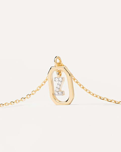 Affascinante collana placcata oro lettera “Z” LETTERS CO01-537-U (catena, pendente)