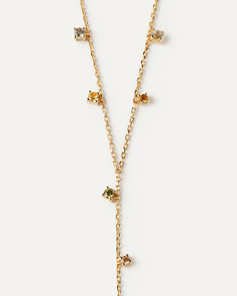 Pôvabný pozlátený náhrdelník so zirkónmi JANE Gold CO01-864-U