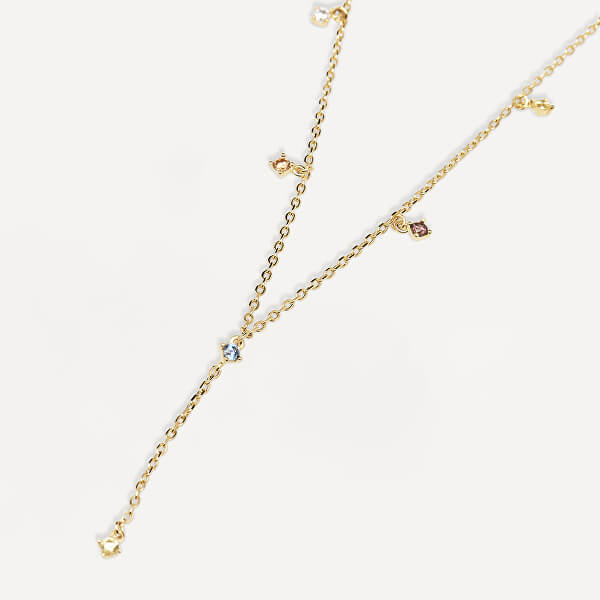 Pôvabný pozlátený náhrdelník so zirkónmi MANA Gold CO01-194-U