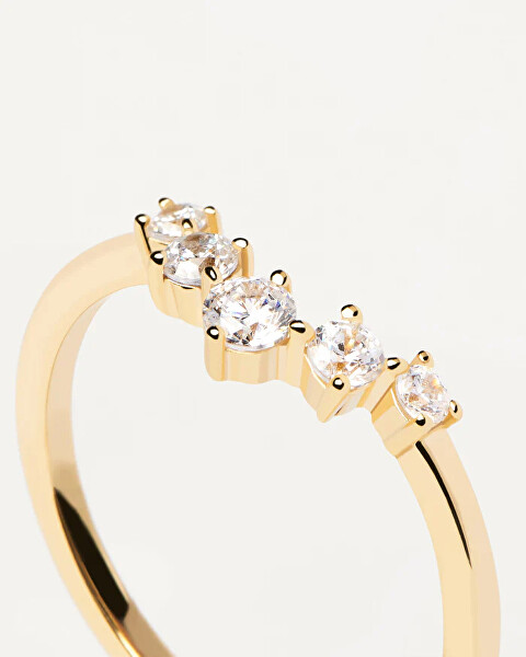 Půvabný pozlacený prsten se zirkony CIEL Gold AN01-823