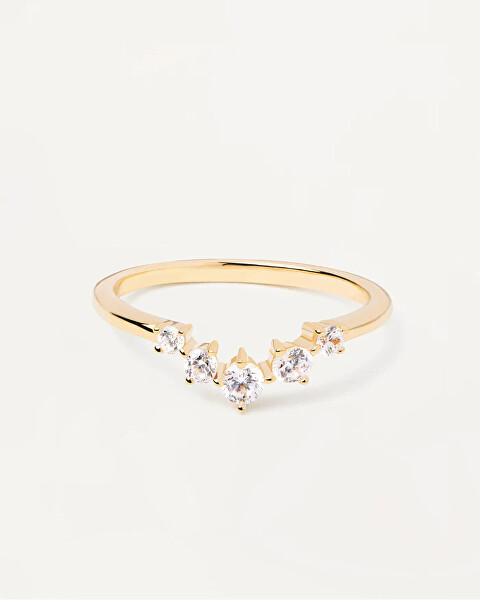 Půvabný pozlacený prsten se zirkony CIEL Gold AN01-823