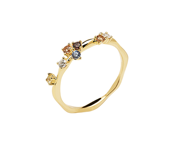 Půvabný pozlacený prsten se zirkony FIVE Gold AN01-210