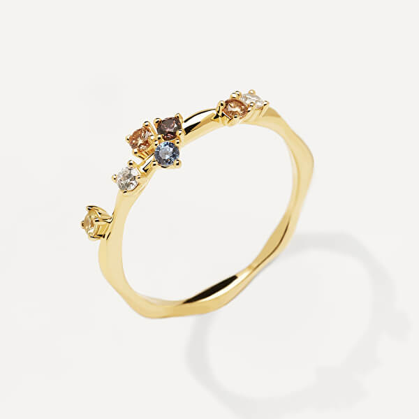Charmanter vergoldeter Ring mit Zirkonen FIVE Gold AN01-210