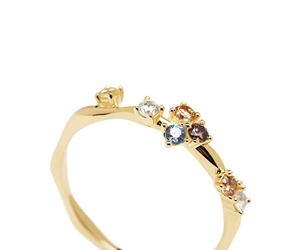 Půvabný pozlacený prsten se zirkony FIVE Gold AN01-210