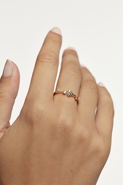 Půvabný pozlacený prsten se zirkony FIVE Gold AN01-210