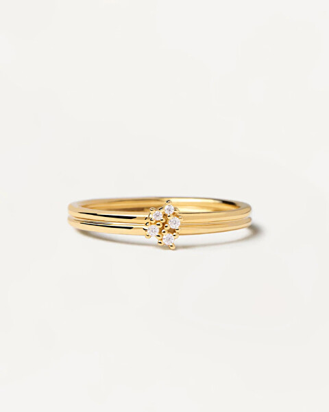 Bájos aranyozott gyűrű cirkónium kövekkel NOVA Gold AN01-615