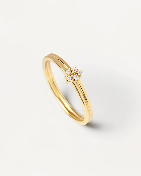 Bájos aranyozott gyűrű cirkónium kövekkel NOVA Gold AN01-615