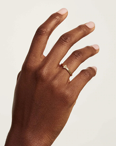 Pôvabný pozlátený prsteň so zirkónmi NOVA Gold AN01-615