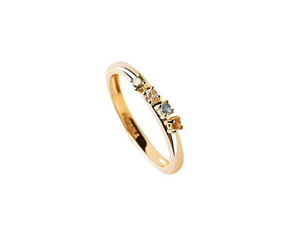 Půvabný pozlacený prsten se zirkony RAINBOW Gold AN01-C10