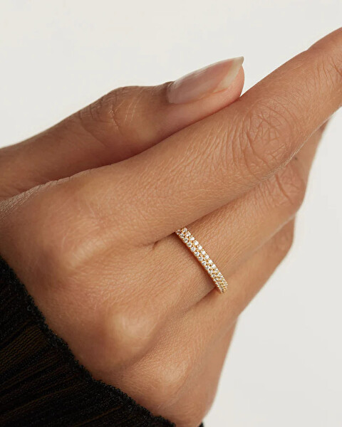 Incantevole anello placcato oro con zirconi TIARA AN01-665