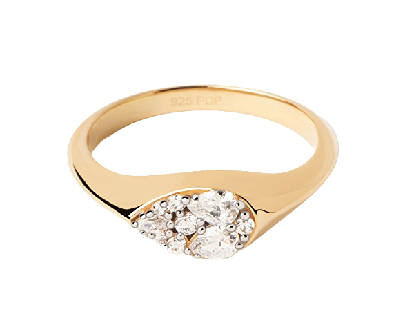 Půvabný pozlacený prsten se zirkony Vanilla AN01-A51