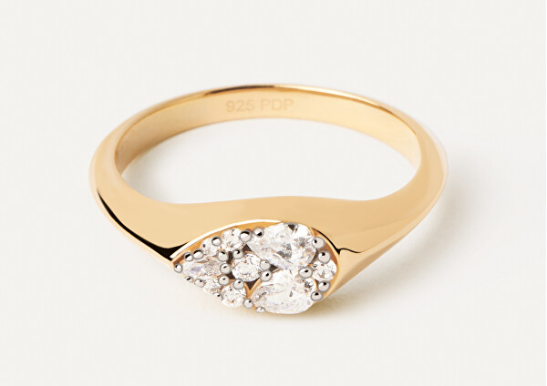 Půvabný pozlacený prsten se zirkony Vanilla AN01-A51