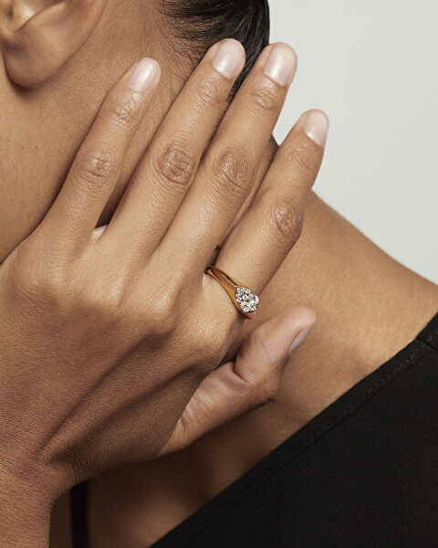 Pôvabný pozlátený prsteň so zirkónmi Vanilla AN01-A51