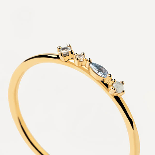 Bájos aranyozott ezüst gyűrű MIDNIGHT BLUE AN01-193