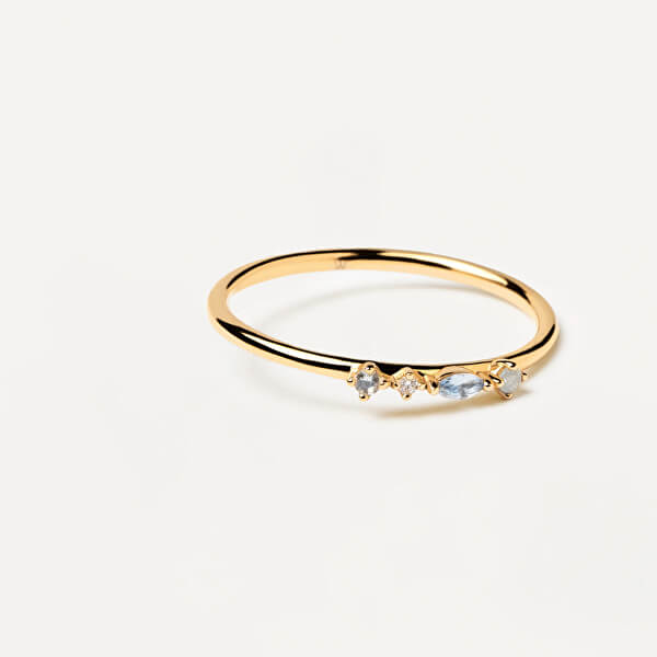 Pôvabný pozlátený prsteň zo striebra MIDNIGHT BLUE AN01-193