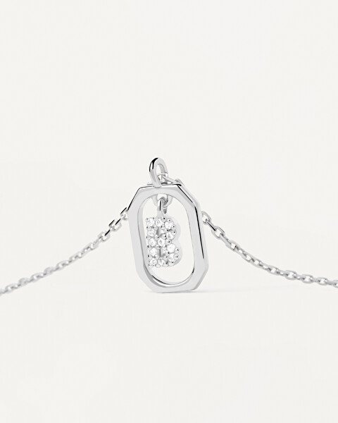 Půvabný stříbrný náhrdelník písmeno "B" LETTERS CO02-513-U (řetízek, přívěsek)