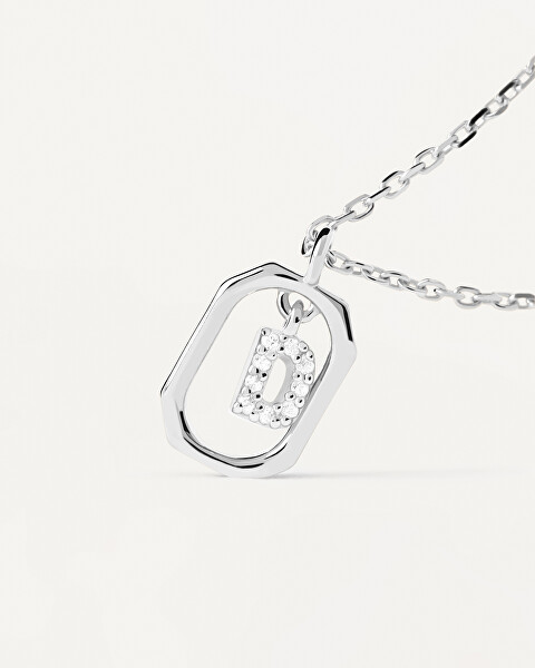 Affascinante collana in argento con lettera "D" LETTERS CO02-515-U (catena, pendente)
