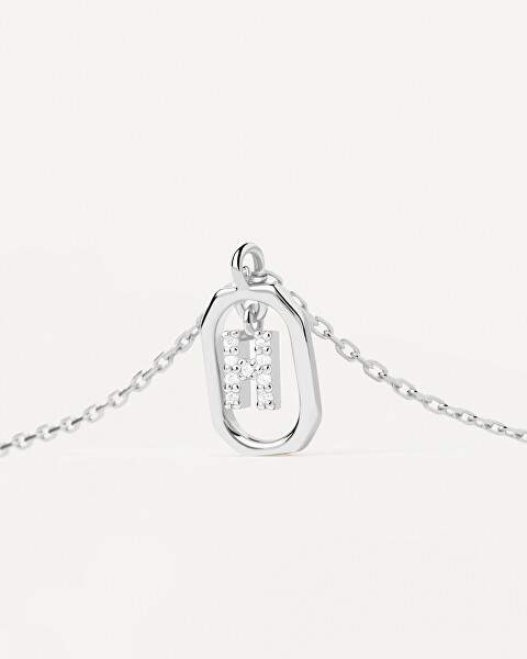 Půvabný stříbrný náhrdelník písmeno "H" LETTERS CO02-519-U (řetízek, přívěsek)