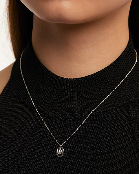 Pôvabný strieborný náhrdelník písmeno "H" LETTERS CO02-519-U (retiazka, prívesok)