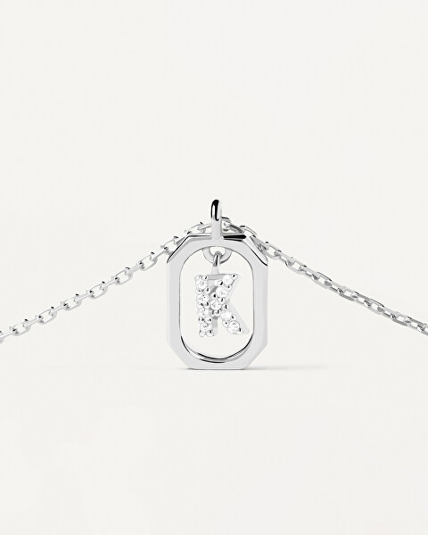 Charmante Silberkette Buchstabe "K" LETTERS CO02-522-U (Halskette, Anhänger)