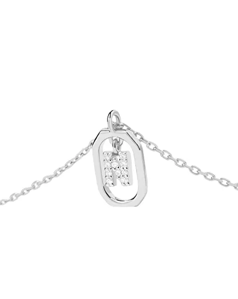 Půvabný stříbrný náhrdelník písmeno "N" LETTERS CO02-525-U (řetízek, přívěsek)