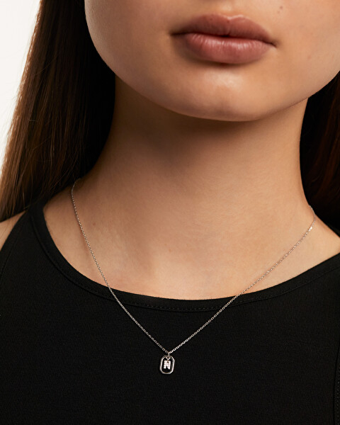 Pôvabný strieborný náhrdelník písmeno "N" LETTERS CO02-525-U (retiazka, prívesok)