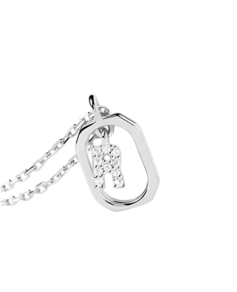 Půvabný stříbrný náhrdelník písmeno "R" LETTERS CO02-529-U (řetízek, přívěsek)