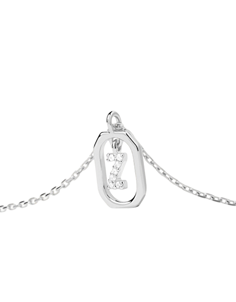Půvabný stříbrný náhrdelník písmeno "Z" LETTERS CO02-537-U (řetízek, přívěsek)