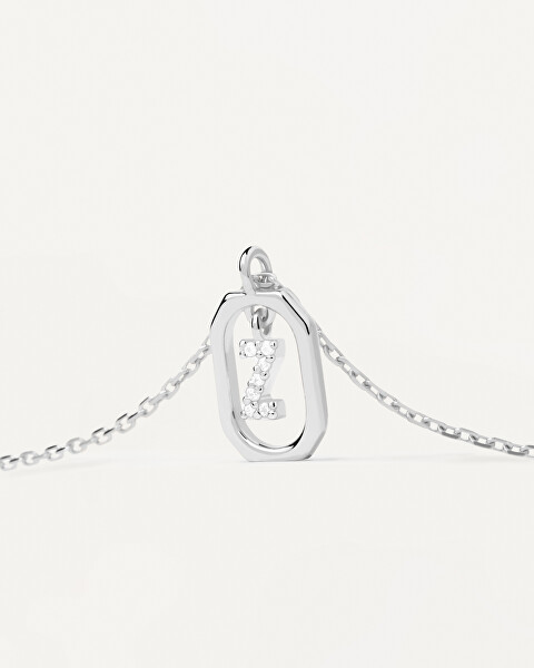 Půvabný stříbrný náhrdelník písmeno "Z" LETTERS CO02-537-U (řetízek, přívěsek)