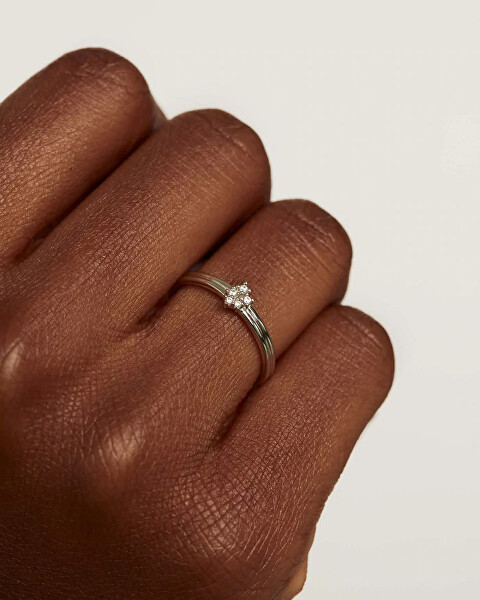 Pôvabný strieborný prsteň so zirkónmi NOVA Silver AN02-615