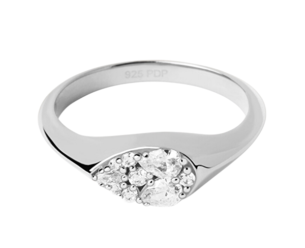 Půvabný stříbrný prsten se zirkony Vanilla AN02-A51