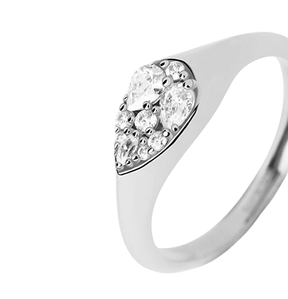 Půvabný stříbrný prsten se zirkony Vanilla AN02-A51