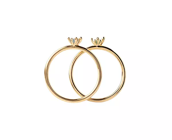 Set pozlacených prstenů se zirkonem Les Fleurs Colors AN01-C94