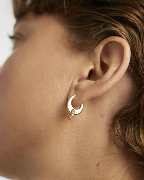 Bájos aranyozott fülbevaló medálokkal RAINBOW Gold AR01-B89-U