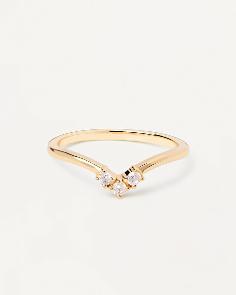 Schicker vergoldeter Ring mit Zirkonen Mini Crown Essentials AN01-826