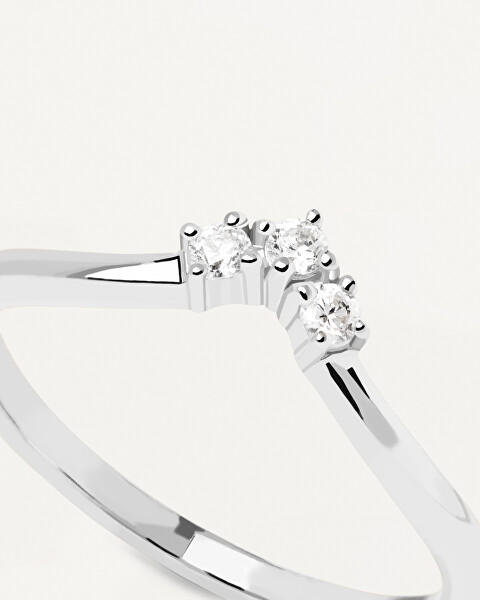 Bájos ezüst gyűrű cirkónium kővel Mini Crown Essentials AN02-826
