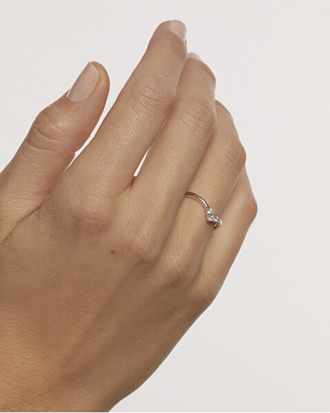 Elegante anello in argento con zirconi Mini Crown Essentials AN02-826