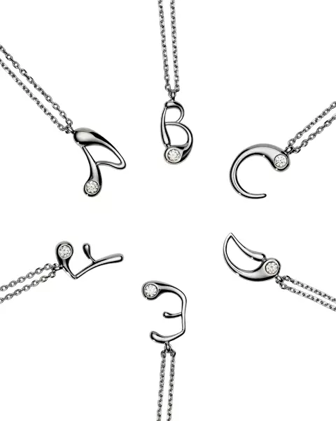 Strieborný náhrdelník písmeno "F" Initial CO02-B79-U (retiazka, prívesok)