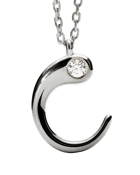 Strieborný náhrdelník písmeno "C" Initial CO02-B76-U (retiazka, prívesok)
