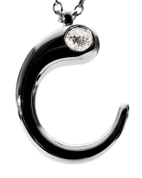 Strieborný náhrdelník písmeno "C" Initial CO02-B76-U (retiazka, prívesok)