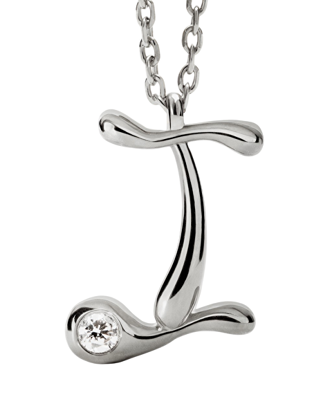 Stříbrný náhrdelník písmeno "I" Initial CO02-B82-U (řetízek, přívěsek)