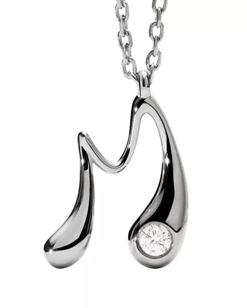 Strieborný náhrdelník písmeno "M" Initial CO02-B86-U (retiazka, prívesok)
