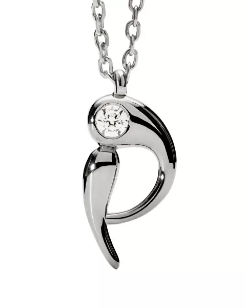 Stříbrný náhrdelník písmeno "P" Initial CO02-B89-U (řetízek, přívěsek)