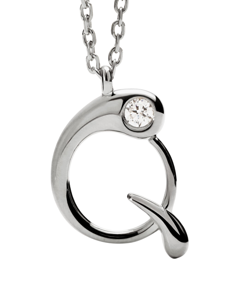 Stříbrný náhrdelník písmeno "Q" Initial CO02-B90-U (řetízek, přívěsek)