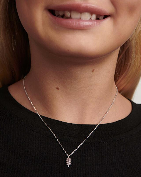 Strieborný náhrdelník pre matku i dcéru Popsicle DREAM Silver CO02-235-U (retiazka, prívesok)